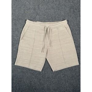 Arne Cavour Woven Blend Shorts‎ Mens Large Beige Gray Pockets Elastic Waist